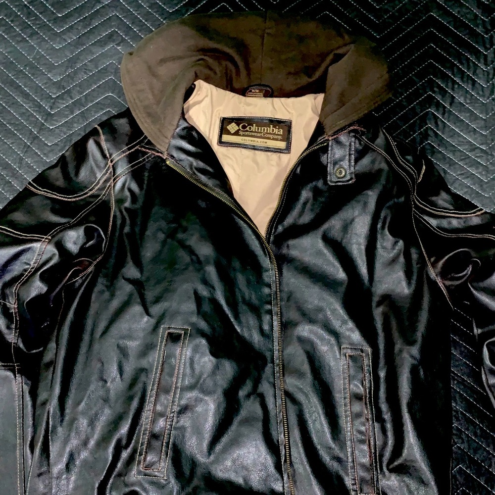 Columbia Men’s Hooded Leather Jacket